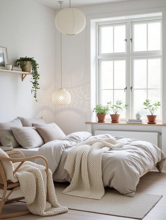 serene scandinavian bedroom design