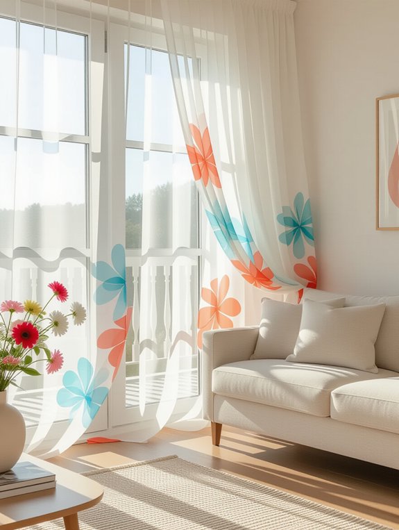 sheer curtains vibrant colors