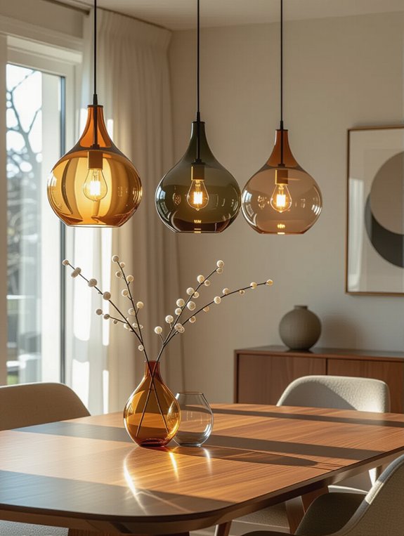 sleek adjustable glass pendant