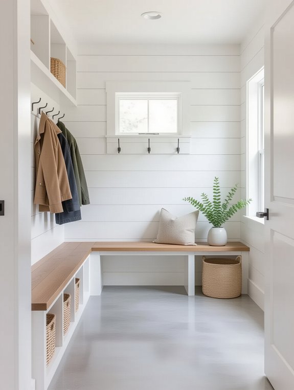 sleek and functional mudroom