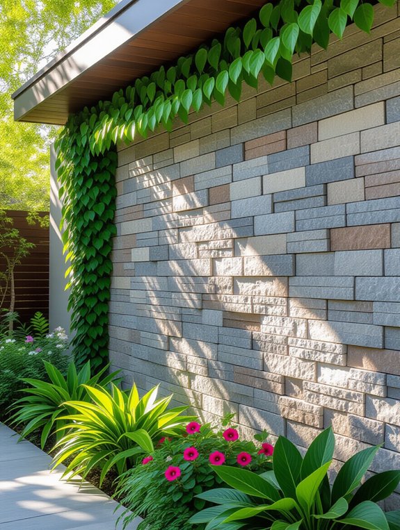sleek contemporary garden walls