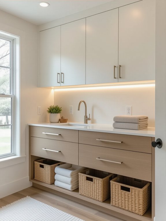 sleek floating cabinet design