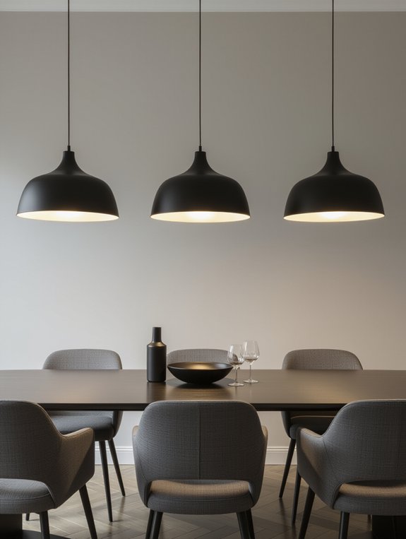 sleek geometric pendant lighting