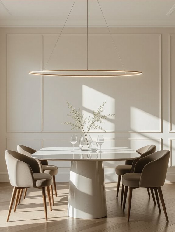sleek led dining illumination