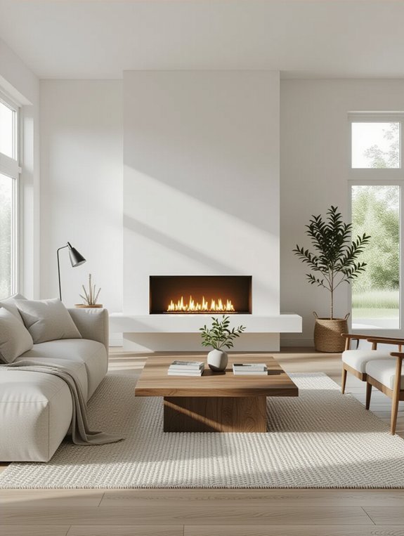 sleek minimalist fireplace design