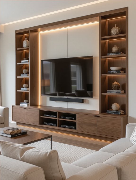 sleek minimalist media console