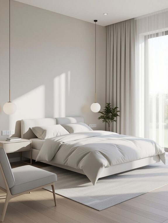 sleek minimalistic bedroom design