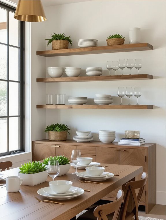 sleek modern dining display