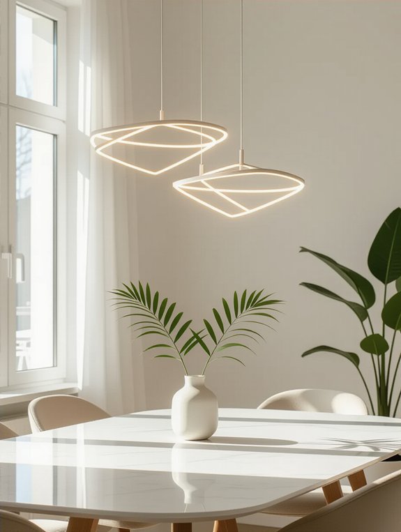 sleek modern dining illumination