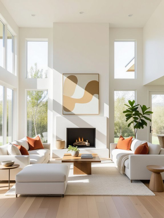 sleek modern fireplace features