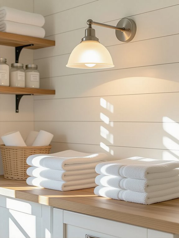 sleek modern laundry lighting