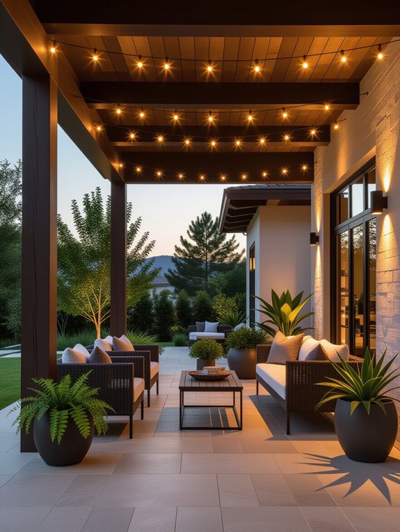 sleek outdoor recessed lighting