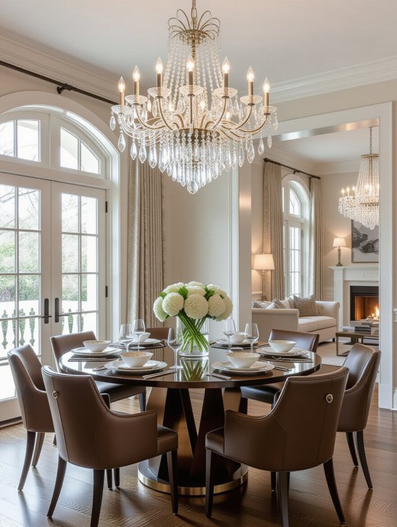 sleek sophisticated crystal dining