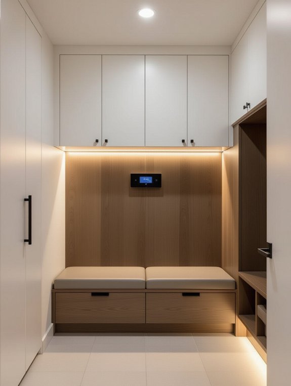 smart efficient mudroom cabinets