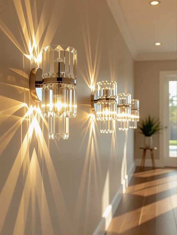 sophisticated crystal wall lighting