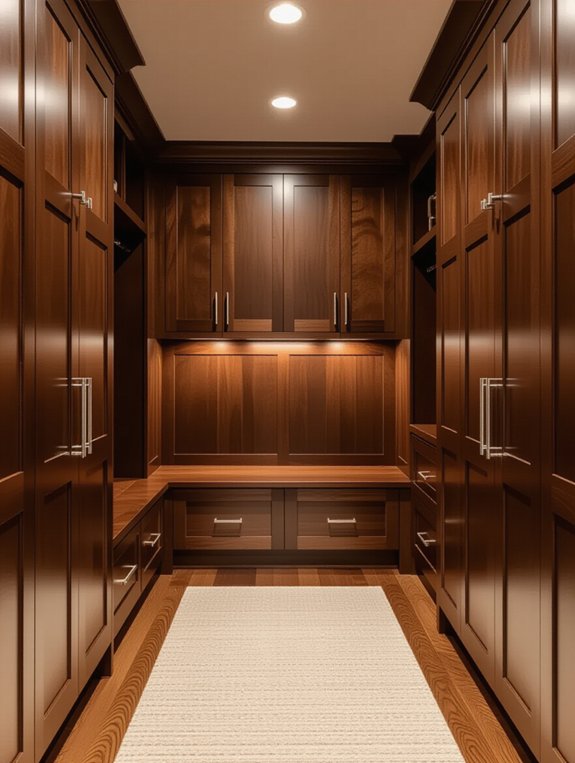 sophisticated dark wood finishes