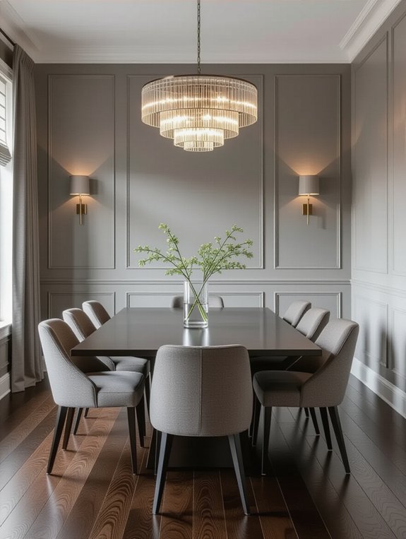 sophisticated grey dining room