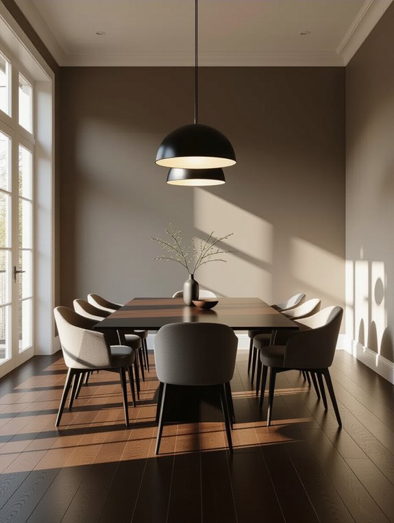 sophisticated minimalist dining room