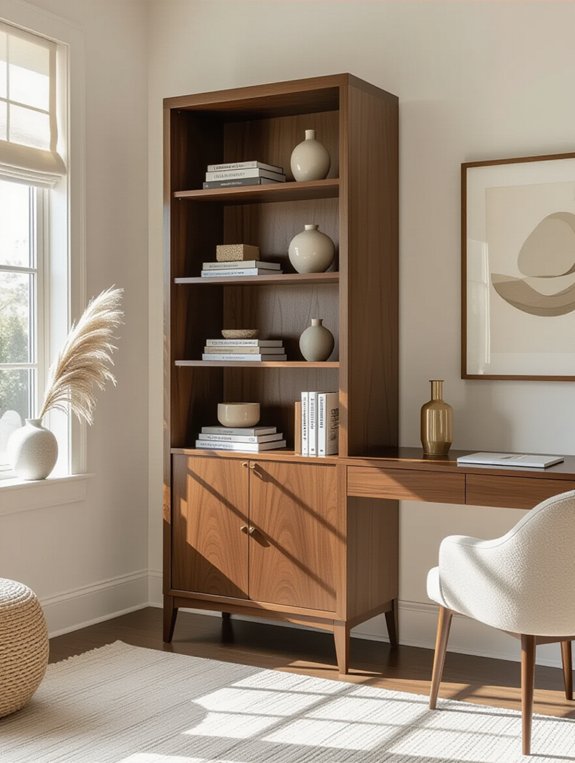 sophisticated open frame shelving