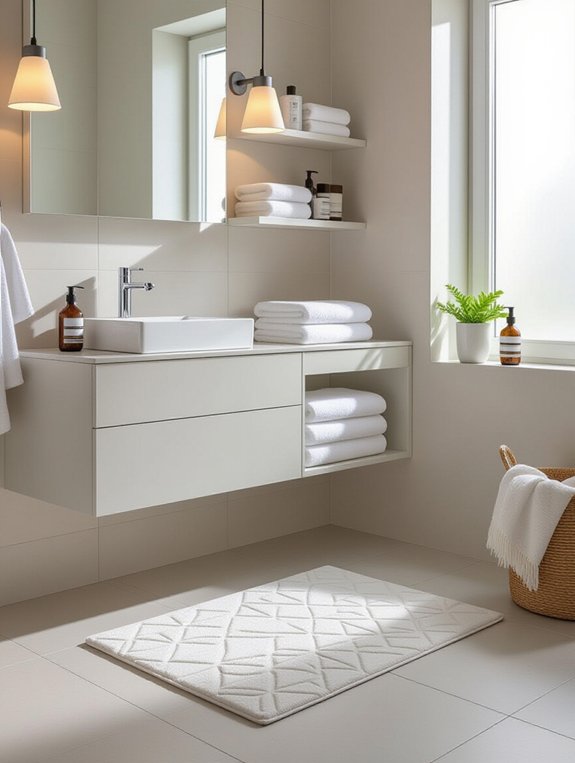 space saving stylish bath mats