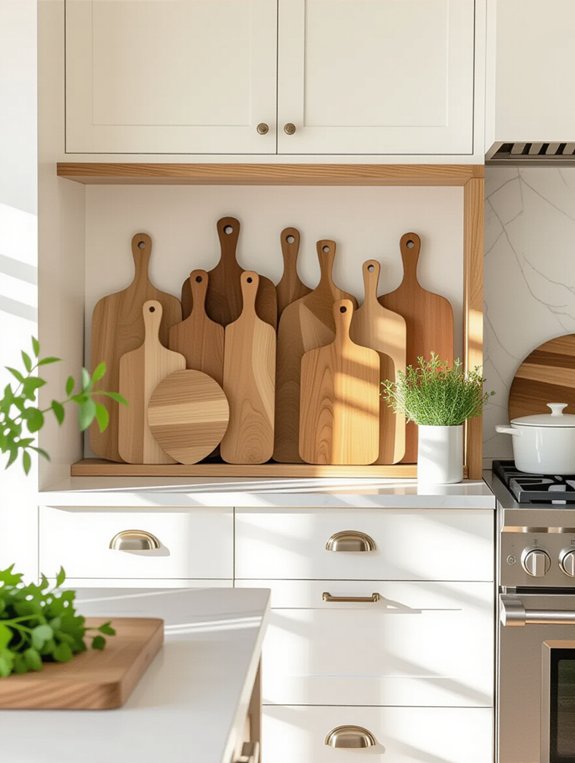 store cutting boards vertically