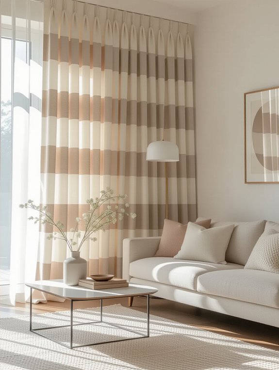 striped curtains for modernity
