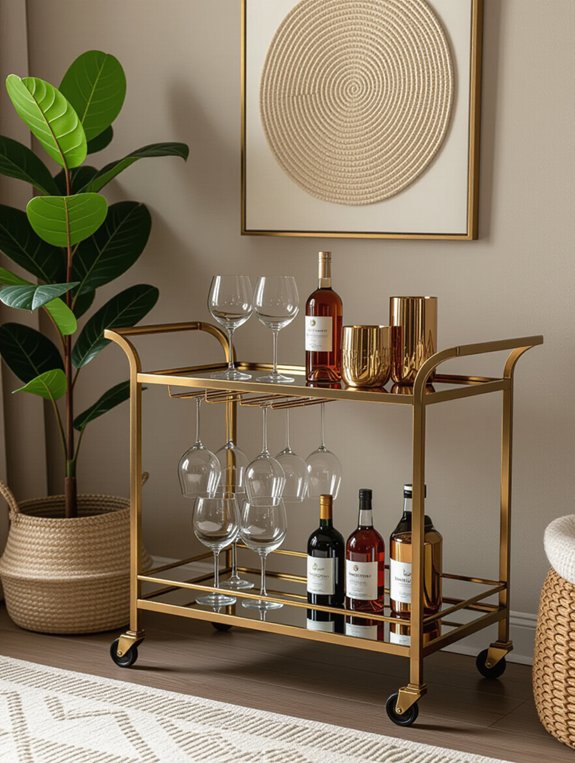 stylish and functional bar cart