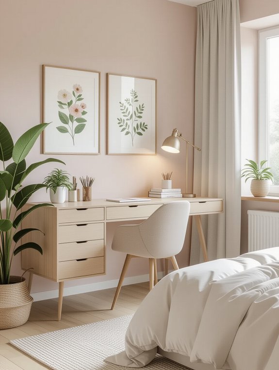 stylish and functional desk area