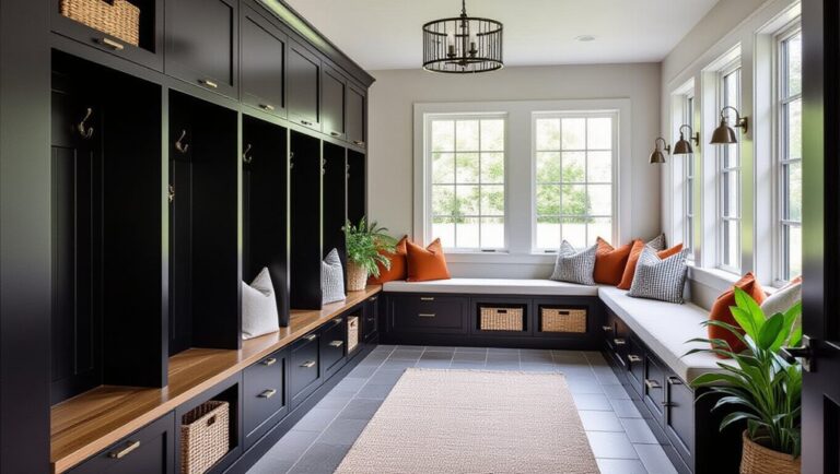 stylish black cabinet mudrooms