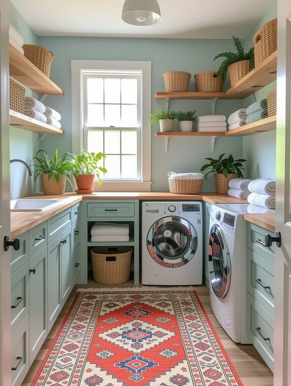 stylish durable laundry room rug