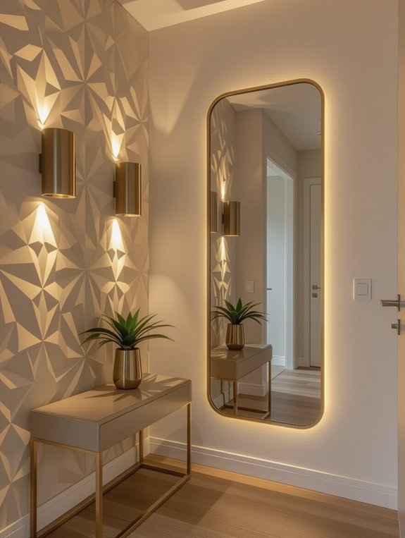 stylish illuminated wall mirrors