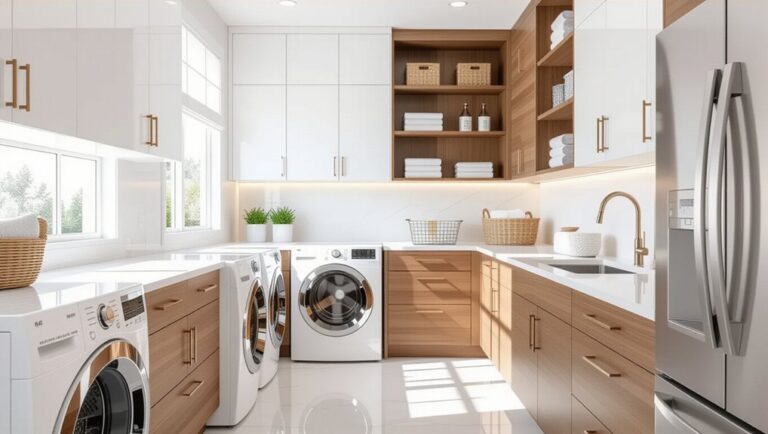 stylish laundry room cabinets