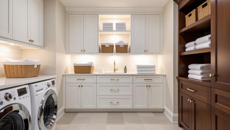 stylish laundry room cabinets