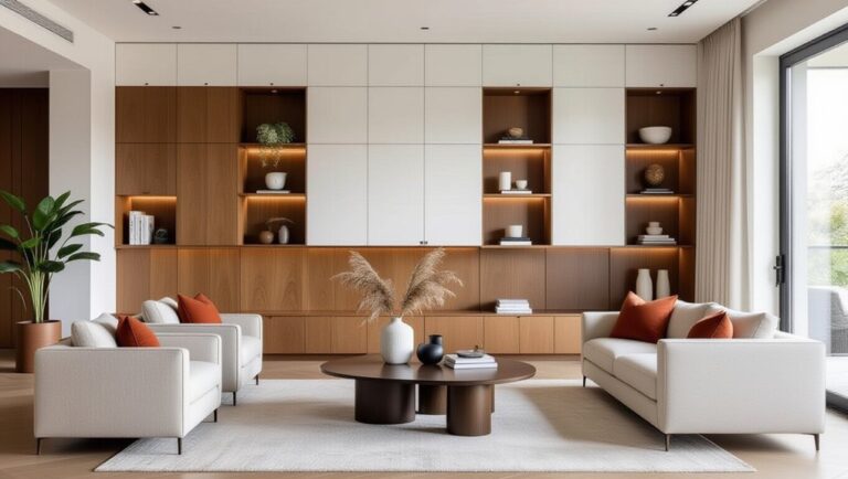 stylish living room storage