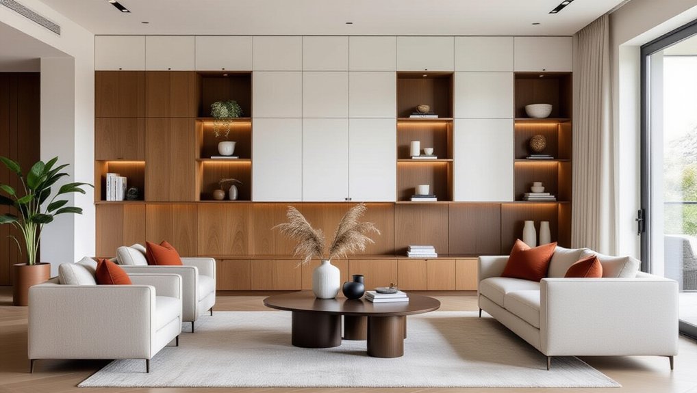 stylish living room storage