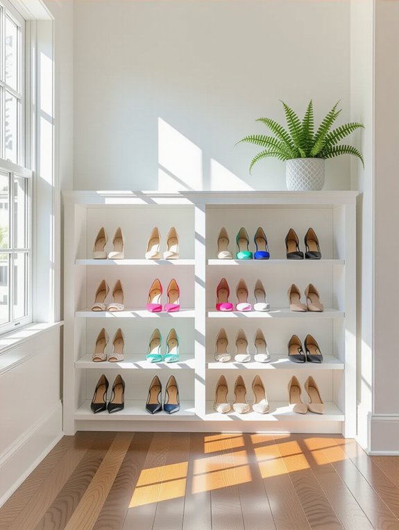 stylish open shelving display