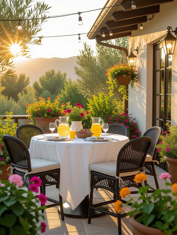 stylish patio bar setup