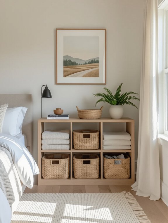 stylish small bedroom storage