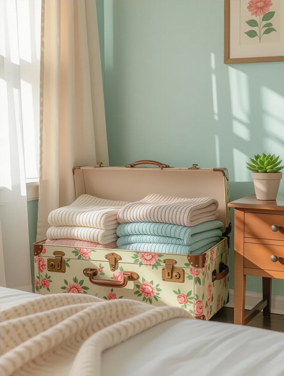 stylish storage with suitcases