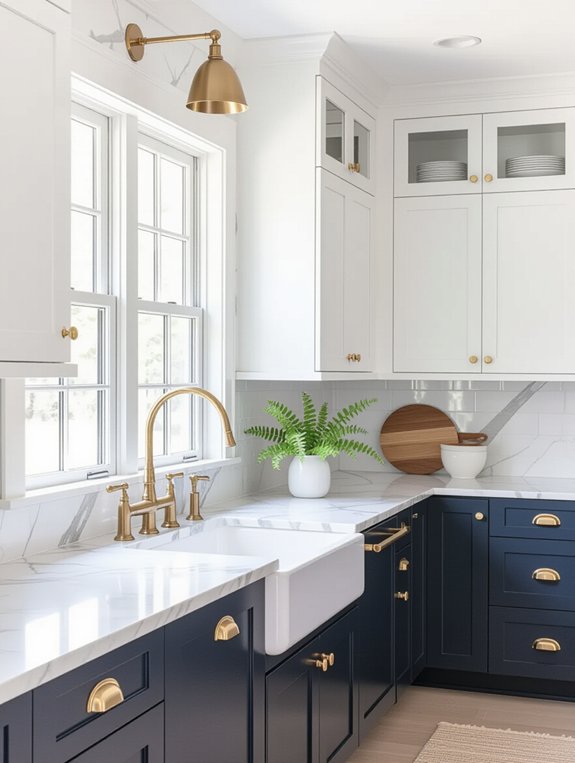 stylish two tone cabinet design