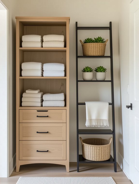 stylish vertical linen storage