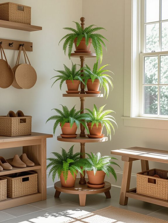stylish vertical plant display