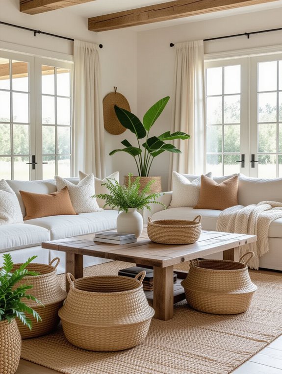 stylish woven basket storage