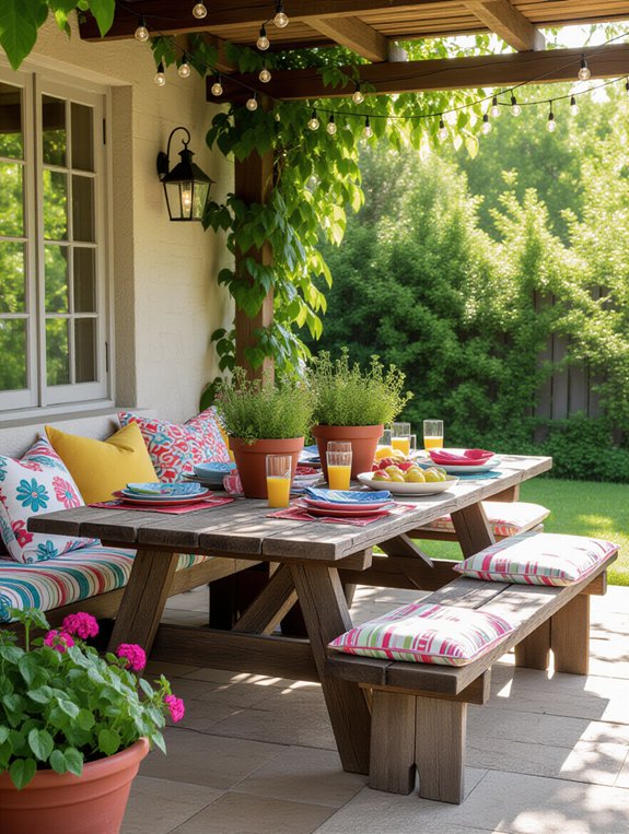 sustainable rustic picnic table