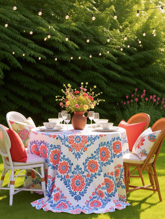 themed patio table settings