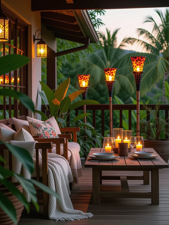 tiki torches enhance ambiance