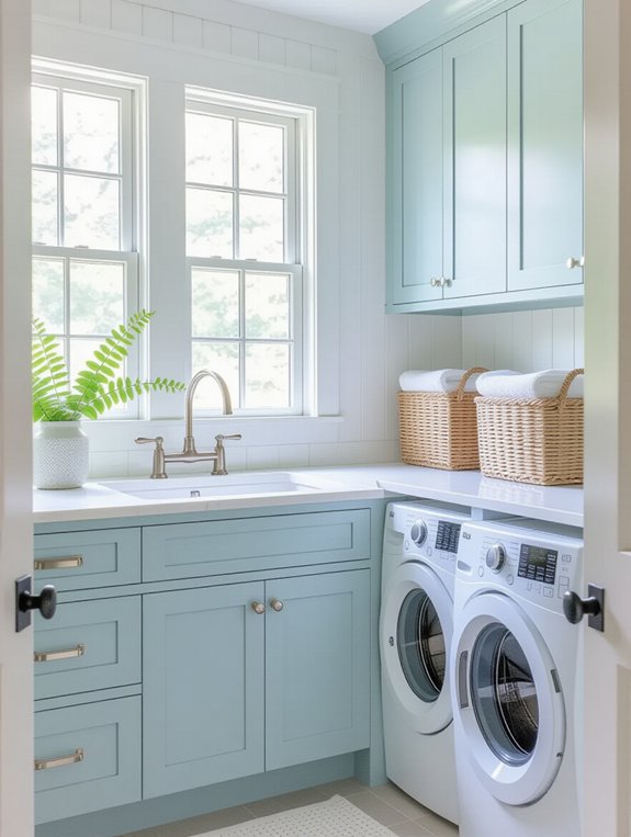 timeless light blue cabinetry