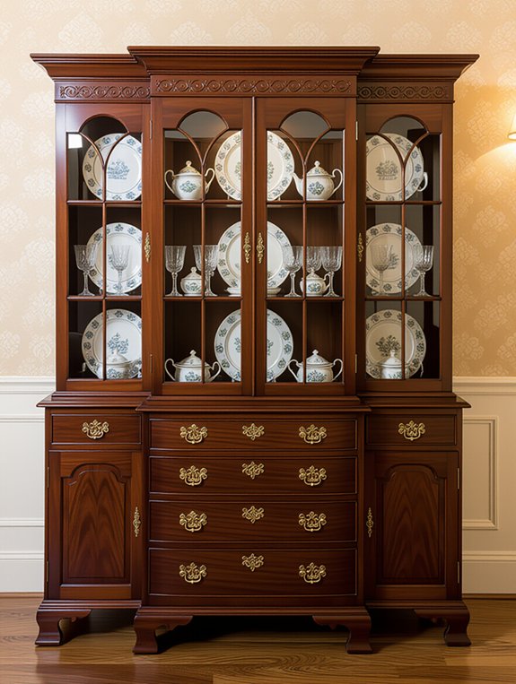timeless mahogany dining hutch