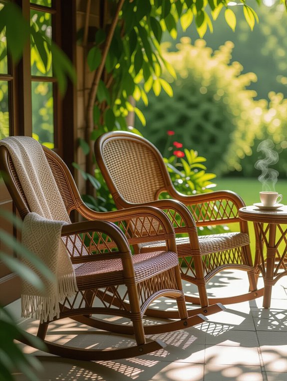timeless rattan rocking chairs