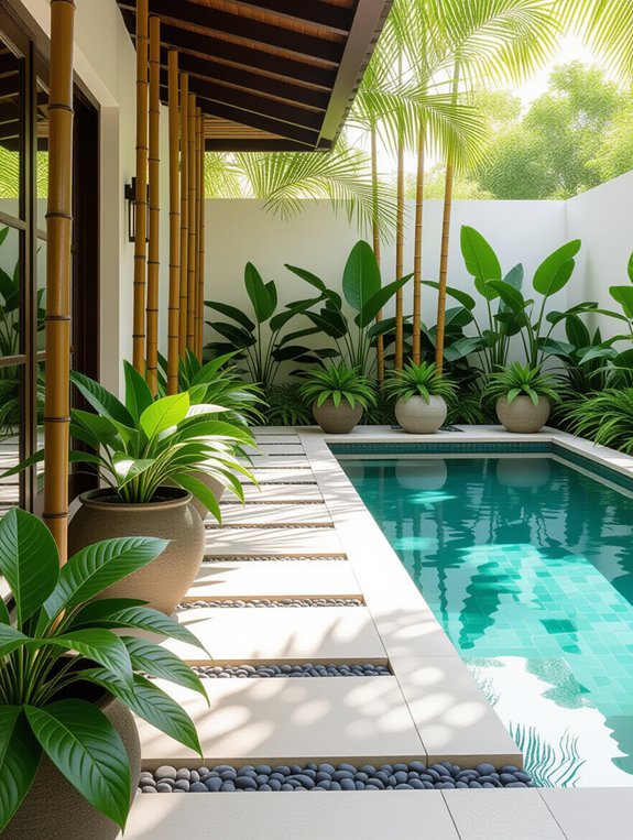 tranquil bamboo pool aesthetics